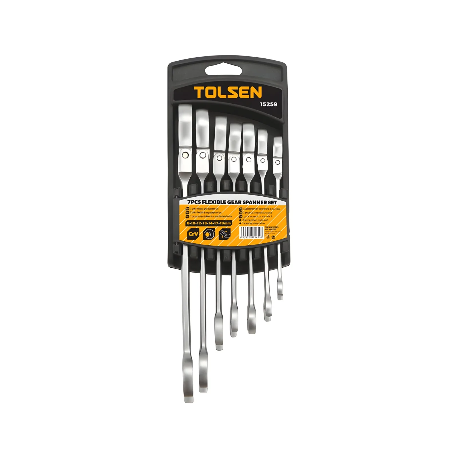 TOLSEN Flexible Head Combination Ratchet Spanner Set