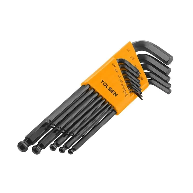 TOLSEN Ball Point Long Arm Hex Key Set Inch