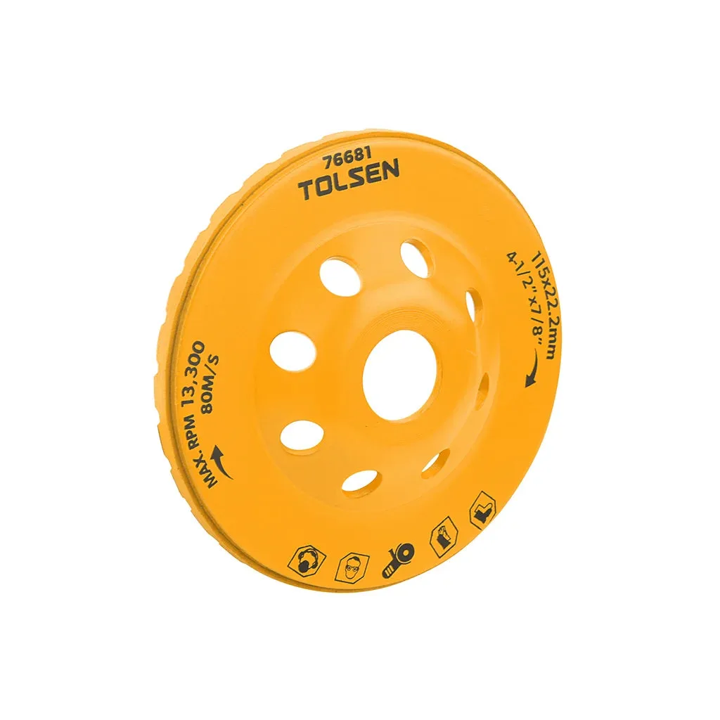TOLSEN Segmented Turbo Cup Grinding Wheel
