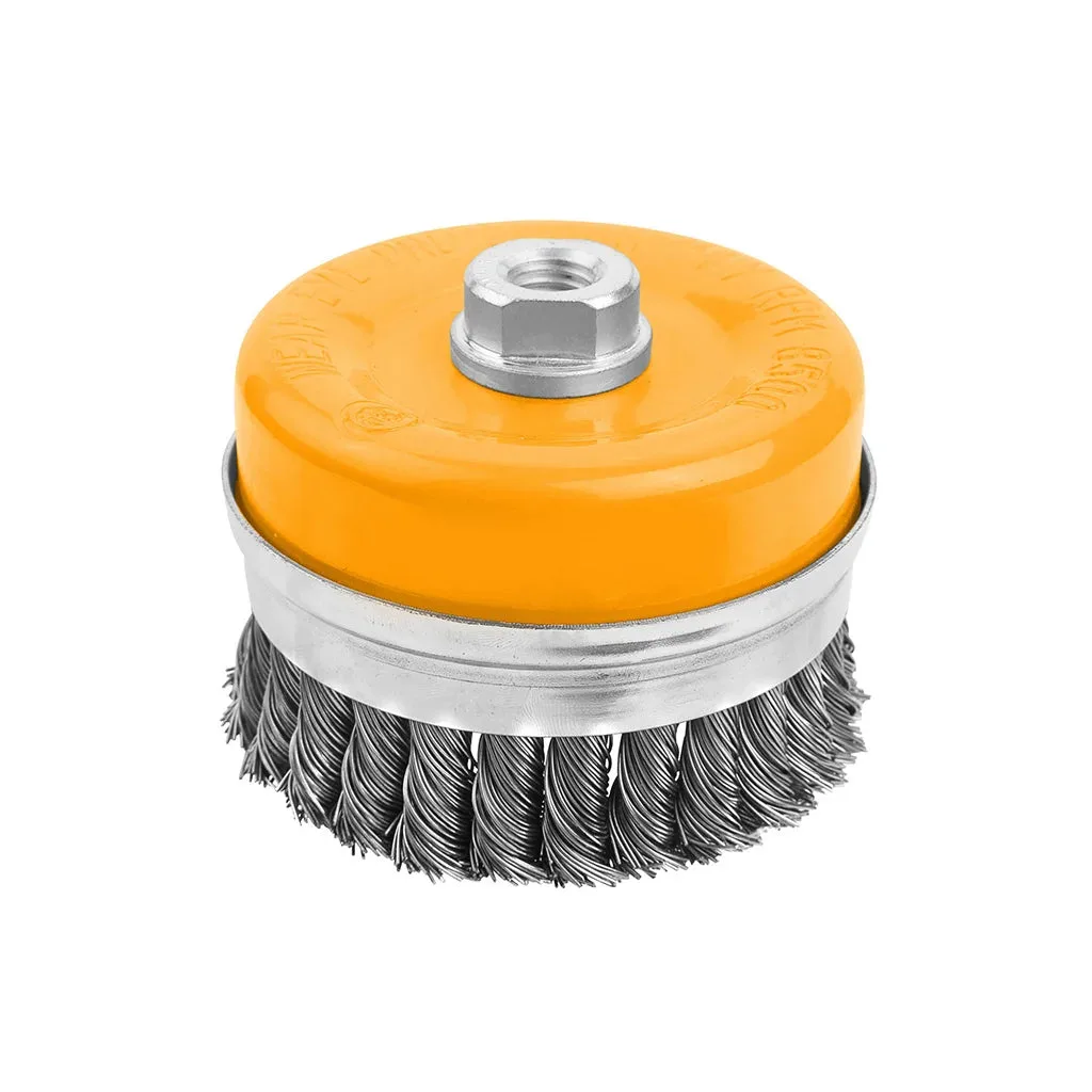 TOLSEN Cup Twist Wire Brush With Nut Heavy Duty