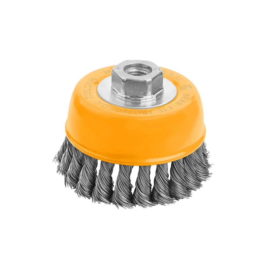 TOLSEN Cup Twist Wire Brush With Nut